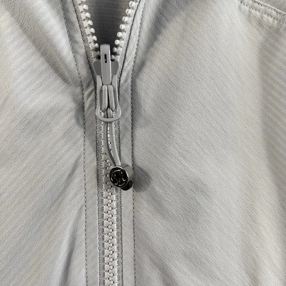 Lululemon Sz 10 In Flux Jacket Dance Studio Reversible Hooded Silver Fox Stretch
